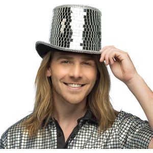 Disco 70S Hoed Zilver Discobal Look