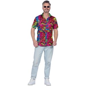 Zebra Blouse Neon Roze Heren