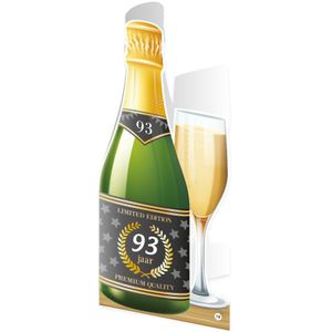 Champagne Kaart 93 Jaar 18cm