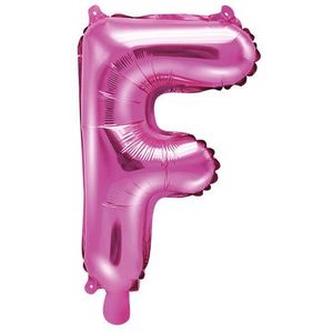 Folie Ballon Letter F Roze Leeg 35cm