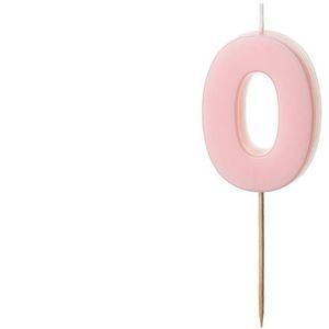 0 Jaar Kaars Lichtroze 5,5cm