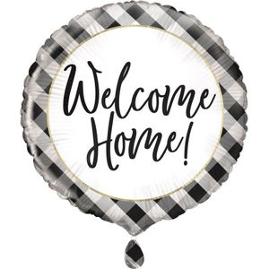 Helium Ballon Welcome Home Zwart 45cm leeg