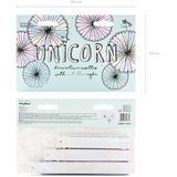 Papieren Waaiers Gekleurd Unicorn Set 21-30cm 3 delig
