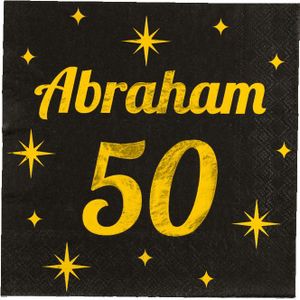 Abraham Servetten Zwart Goud 50 Jaar 19cm 16st