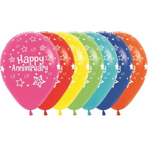 Ballonnen Happy Anniversary Mix 30cm 25st