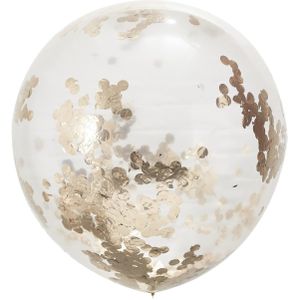 Rose Gouden Confetti Ballonnen 90cm 3st