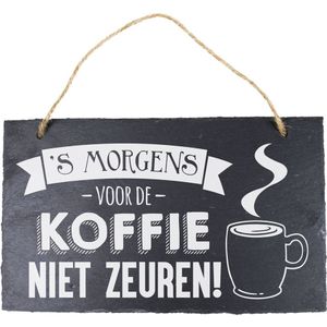 Leisteen Bordje Koffie 25cm