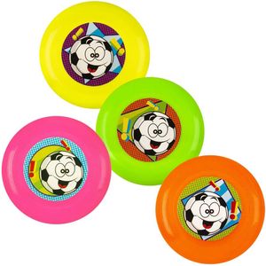 Uitdeelcadeautjes Voetbal Frisbees 9cm 4st