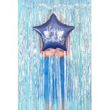 Helium Ballon Ster Happy Birthday Navy Blue Leeg 40cm
