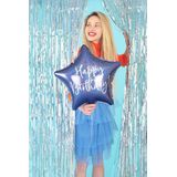 Helium Ballon Ster Happy Birthday Navy Blue Leeg 40cm