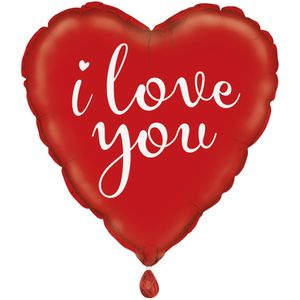 Helium Ballon Rood Hart I Love You Leeg 45cm