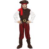 Piraat Kostuum Rood Bruin Jongen