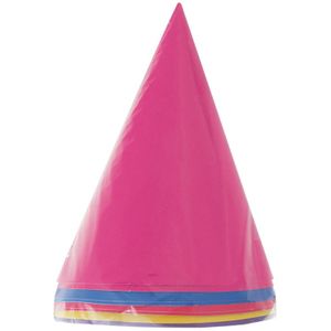 Feesthoedjes Karton Gekleurd 17,2cm 8st