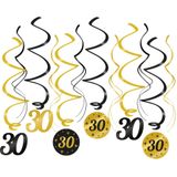 Hangdecoratie 30 Jaar 14cm 12st