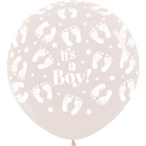 Ballonnen It's a Boy Footprint Clear 91cm 2st