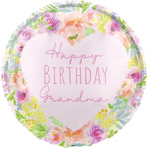 Happy Birthday Helium Ballon Leeg Grandma 45cm
