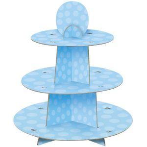 Cupcake Etagere Stippen Blauw 34cm