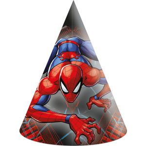 Spider Man World Of Webs papieren hoedjes 6St