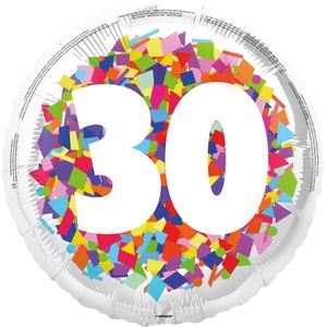 30 Jaar Helium Ballon Confetti Leeg 45cm