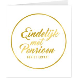 Kaart Pensioen Goud Wit 15cm