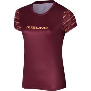 Mizuno Athletics Graphic Tee Cabernet Dames Maat L