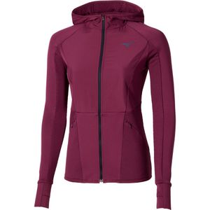 Mizuno Active Warmalite Hybrid Full Zip Hooded Long Sleeve Top Hardloopschoenen Dark purple Dames Maat S