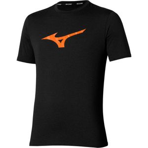 Mizuno Core Runbird Short Sleeve Tee Zwart Heren Maat S