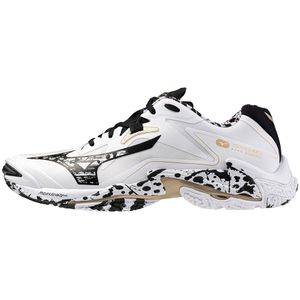 Mizuno WAVE LIGHTNING Z8 Volleybalschoenen Wit/Zwart/GE Goud Dames/Heren Maat 46