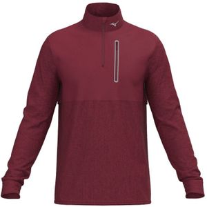 Mizuno Melange Reflect 1/4 Zip Burgundy Heren Maat S