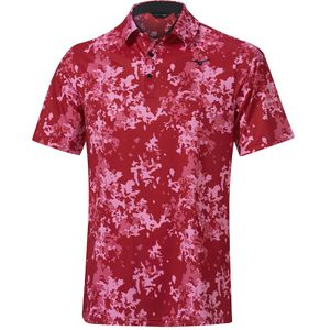 Mizuno Floral Polo Rood Heren Maat S