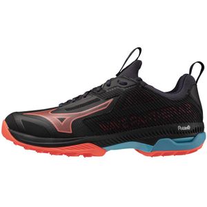 Mizuno WAVE PANTHERA 2 Zwart/Neon Flame/Peacock Blauw Dames/Heren Maat 38