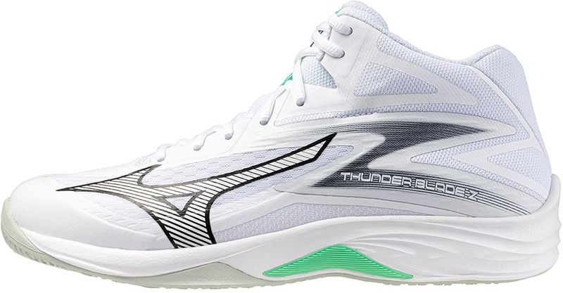 Mizuno - THUNDER BLADE Z MID - Volleybalschoenen - Wit/Zwart/Frozen Emerald