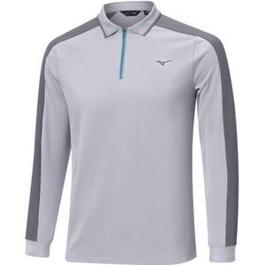 Mizuno Showdown Long Sleeve Polo Quicksilver Heren Maat S