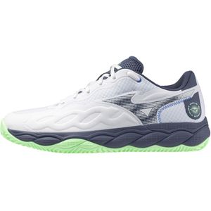 Mizuno - WAVE ENFORCE COURT CC - Tennisschoenen - Wit/Vintage Indigo/Neo Mint