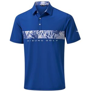 Mizuno Cali Stripe Polo Blauw Heren Maat S