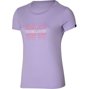 Athletics Mizuno Tee Pastel Lilac Dames Maat XS