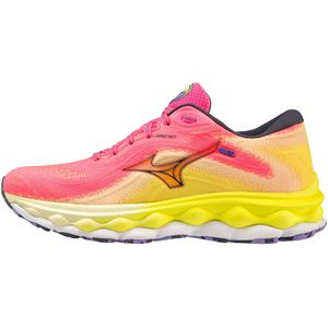 Mizuno WAVE SKY 7 Hardloopschoenen HighVRoze/OmbBlauw/Bolt2N Dames Maat 37