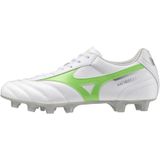 Mizuno - MORELIA II CLUB - Voetbalschoenen - Wit/neon green/galaxy silver - Kunstleder