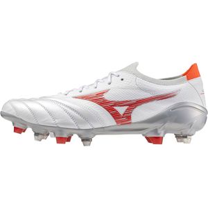 Mizuno MORELIA NEO IV BETA JAPAN MIX Voetbalschoenen Wit/Radiant Rood/ Hot Coral Dames/Heren Maat 39