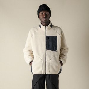 Mizuno POLARETC THERMALLOFT REVERSIBLE JACKET Cream white Heren Maat XL