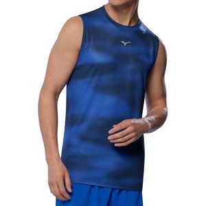 Mizuno CORE GRAPHIC SLEEVELESS Reflexblue Heren Maat XXL
