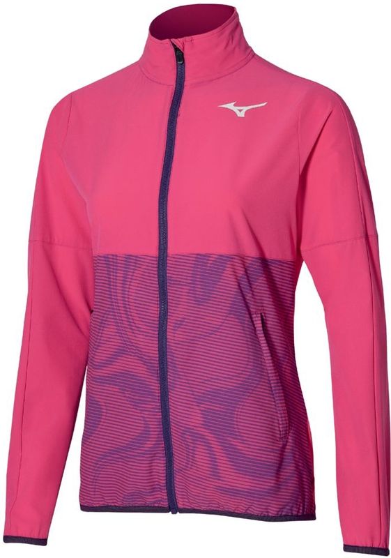 Mizuno Charge Printed Jacket Fushia Paars Dames Maat XS