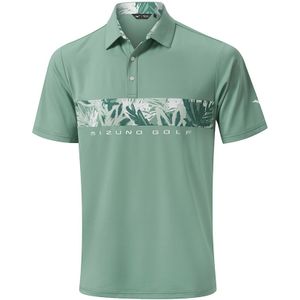 Mizuno Cali Stripe Polo Canton Groen Heren Maat S