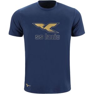 Mizuno 125th Anniversary S.S. Lazio Cotton Tee Logo Junior Navy Maat 116