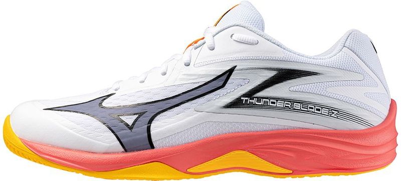 Mizuno - THUNDER BLADE Z - Volleybalschoenen - Wit/Fiery Coral 2/Citrus