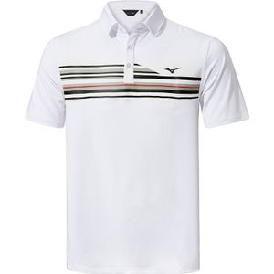 Mizuno QD Elite Stripe Polo Wit Heren Maat S