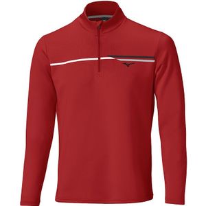 Mizuno Brze TStripe 1/4 Zip Rood Dames/Heren Maat S