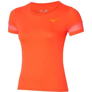 Athletics Mizuno Tee Nasturtium Dames Maat XS