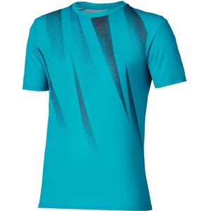 Mizuno Core Graphic Short Sleeve Tee Capri Breeze Heren Maat S
