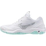 Mizuno - WAVE STEALTH 6 - Handbalschoenen - Wit/Blauw Tint